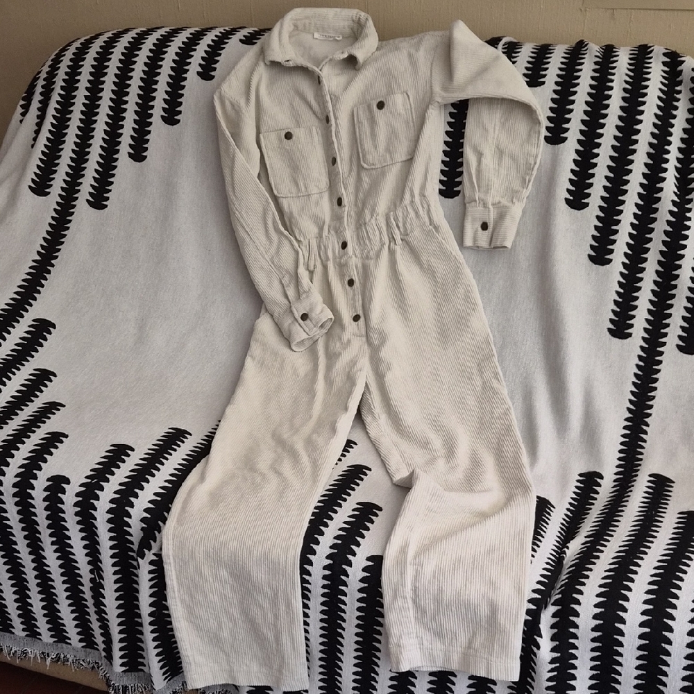 12th TRIBE off White Corduroy Jumper Small, Inseam 27 & 1/2